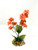 5.5" Small Coral ORANGE Soft Silk Baby's Breath FLOWER plant Betta-safe plant, stone base, Lower Forty Farm artificial aquarium plant
