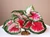 5-6" MEDIUM silk PINK & GREEN Caladium Bush Goldfish & Betta-safe plant, stone base, Lower Forty Farm artificial aquarium plant