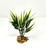 5" Mini REGULAR-LEAF Dark Green BAMBOO 3-stem Soft Flowing Plastic Plant, Stone Base, Lower Forty Farm, unique handmade realistic natural-looking artificial aquarium plant