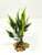 5" Mini REGULAR-LEAF Dark Green BAMBOO 3-stem Soft Flowing Plastic Plant, Stone Base, Lower Forty Farm, unique handmade realistic natural-looking artificial aquarium plant