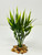 5" Mini REGULAR-LEAF Dark Green BAMBOO 3-stem Soft Flowing Plastic Plant, Stone Base, Lower Forty Farm, unique handmade realistic natural-looking artificial aquarium plant