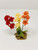 4 in.  Small Red, Orange & Yellow MIX  Soft Silk  FLOWER Goldfish & Betta-safe plant, stone base, Lower Forty Farm artificial aquarium plant
