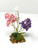 4 in. Small Pink, White & Purple MIX  Soft Silk FLOWER Goldfish & Betta-safe plant, stone base, Lower Forty Farm artificial aquarium plant