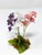 4 in. Small Pink, White & Purple MIX  Soft Silk FLOWER Goldfish & Betta-safe plant, stone base, Lower Forty Farm artificial aquarium plant