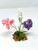 4 in. Small Pink, White & Purple MIX  Soft Silk FLOWER Goldfish & Betta-safe plant, stone base, Lower Forty Farm artificial aquarium plant
