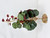 12" Md CREEPING CHARLIE Bush Green & Burgundy silk leaves, Goldfish & Betta-safe plant, stone base, Lower Forty Farm artificial aquarium plant
