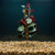 12" Md CREEPING CHARLIE Bush Green & Burgundy silk leaves, Goldfish & Betta-safe plant, stone base, Lower Forty Farm art