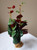 12" Md CREEPING CHARLIE Bush Green & Burgundy silk leaves, Goldfish & Betta-safe plant, stone base, Lower Forty Farm artificial aquarium plant