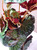 12" Md CREEPING CHARLIE Bush Green & Burgundy silk leaves, Goldfish & Betta-safe plant, stone base, Lower Forty Farm artificial aquarium plant
