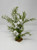 12" Soft plastic OLIVE Sprengeri plant & silk FLOWER, Goldfish & Betta-safe plant, stone base, Lower Forty Farm artificial aquarium plant 834