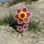 12" w Red PAISLEY SUNFLOWER with Leaves Ground Stake Wind Spinner, ITB-2662
