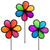3 pack - Asst 10" NEON FLOWERS Ground Stake Flower Wind Spinner Set garden décor, ITB-2735