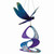 24” PURPLE DRAGONFLY printed spin DUET SPINNER hanging wind garden décor ITB-4871