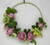 Artificial 15” Lavender-Pink ROSE & Hydrangea Gold Ring WREATH, Home Decor