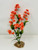 11 in.  Coral Lt. ORANGE soft silk FLOWER plant with stone base, Goldfish & Betta-safe plant, Lower Forty Farm artificial aquarium plant