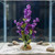 11 in. Violet PURPLE Soft Silk Baby's Breath FLOWER silk plant, Stone base, Goldfish & Betta-safe plant, Lower Forty Far