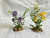 4" Mix BABY BUTTON LEAF & FLOWER Combo 830, Stone base, Realistic Artificial Aquarium plastic plant, Lower Forty Farm unique combination artificial aquarium plant arrangement