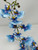 14" 1-stem BLUE Oncidium ORCHID Soft Silk flower aquarium plant, Stone base, Goldfish & Betta-safe plant, Lower Forty Farm artificial aquarium plant