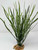 11" Thick 6-stem Dark Green Willow Plastic Plant with stone base