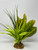 13" Green Spike Weed Grass, Lt Green DRACAENA & CROTON combo plant 807, stone base, Realistic Artificial Aquarium plastic plant, Lower Forty Farm unique combination artificial aquarium plant arrangement