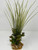 13" Olive Spike Weed & Brown Boxwood Mix Combo 818D, Stone base, Realistic Artificial Aquarium Soft plastic plant, Lower Forty Farm unique combination artificial aquarium plant arrangement