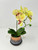 14" Potted Yellow PHALAENOPSIS ORCHID faux Silk flower plant in copper metal pot, handmade original by filled artificial planter by Lower Forty Farm, OOAK unique gift, home office decor