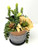 11" Unique Artificial Succulent Garden #1 mixed arrangement, 5" Metal Planter, handmade original by filled artificial planter by Lower Forty Farm, OOAK unique gift, home office decor