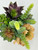 11" Unique Artificial Succulent Garden #1 mixed arrangement, 5" Metal Planter, handmade original by filled artificial planter by Lower Forty Farm, OOAK unique gift, home office decor