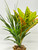13" Green Spike Weed Grass, Dark Green DRACAENA & CROTON 807B combo plant, stone base, Realistic Artificial Aquarium plastic plant, Lower Forty Farm unique combination