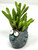 5.5" Potted BUBBLES Blue FISH Blob House Mini pot WITH faux succulent as shown, handmade original filled artificial planter by Lower Forty Farm, OOAK unique gift, home office decor