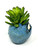 3.5" Potted Blue Monster MURPHY Blob House Mini pot WITH faux PLANT as shown, handmade original filled artificial planter by Lower Forty Farm, OOAK unique gift, home office decor