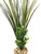 16 in. Green-Red Spike Weed & Dark Green Boxwood Combo Mix 844A, Stone base, Realistic Artificial Aquarium Plastic plant, Lower Forty Farm unique combination artificial aquarium plant arrangement