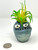4.5 in. Potted Blue Monster MURPHY Blob House Mini pot WITH faux Harrisii Air plant, handmade original filled artificial planter by Lower Forty Farm, OOAK unique gift, home office decor