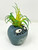 4.5 in. Potted Blue Monster MURPHY Blob House Mini pot WITH faux Harrisii Air plant, handmade original filled artificial planter by Lower Forty Farm, OOAK unique gift, home office decor