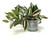 Mini 6" Artificial Wandering JEW INCH faux Silk plant potted in abstract Ceramic Pot, handmade original by filled artificial planter by Lower Forty Farm, OOAK unique gift, home office decor
