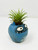 4 in. Potted Blue Monster MURPHY Blob House Mini pot WITH faux Ionantha Air plant, handmade original filled artificial planter by Lower Forty Farm, OOAK unique gift, home office decor