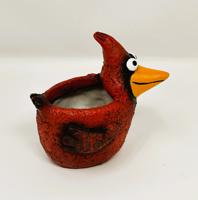 4" Red BABY Ruby RED CARDINAL Blob House planter Pot Only, unique gift, home office decor
