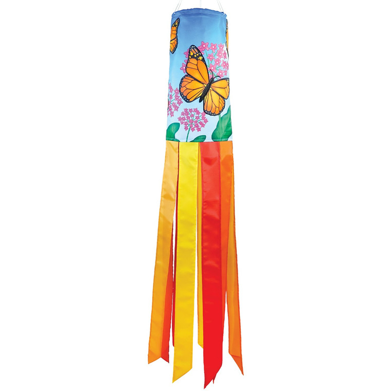 40" MONARCH Butterfly Inspiration Windsock, In the Breeze 5213, embroidered, appliqued