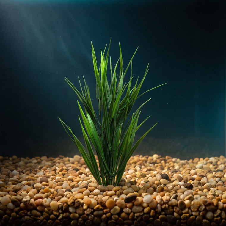 15" Medium WILD GRASS 3-stem Soft Plastic Plant, Stone Base, Lower Forty Farm, unique handmade realistic natural-looking