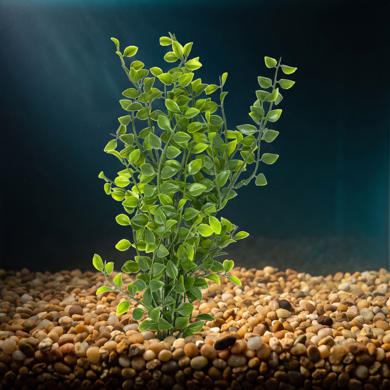 12" SMALL PEA LEAF 3-stem Soft Plastic Plant, Stone Base, Lower Forty Farm, unique handmade realistic natural-looking ar