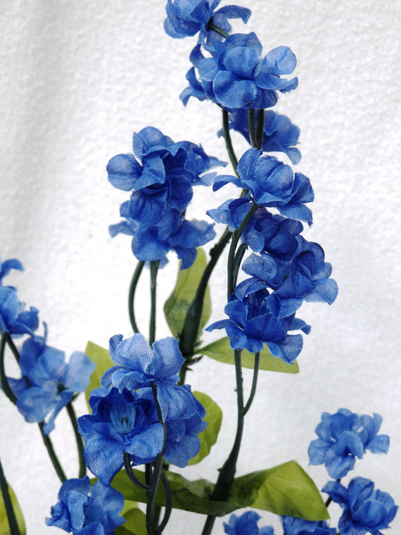 11 in. Royal BLUE Soft Silk Baby's Breath FLOWER plant, Stone base