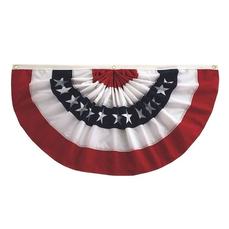 Patriotic BUNTING 4x2, Embroidered Stars, Weather Resistant Polyester, ITB-3671 Patriotic BUNTING 4x2, Embroidered Stars, Weather Resistant Polyester, ITB-3671