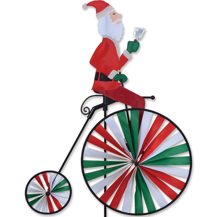 32"L Christmas SANTA HIGH WHEEL BIKE Ground Wind Spinner, Premier Kites 26526 32"L Christmas SANTA HIGH WHEEL BIKE Ground Wind Spinner, Premier Kites 26526