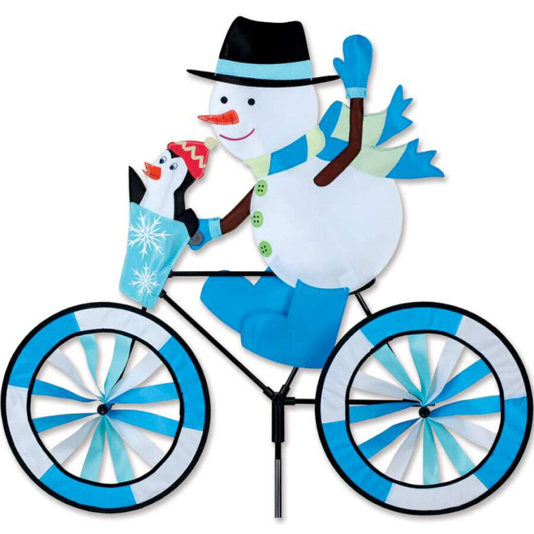 30 x 28"  SNOWMAN BICYCLE Bike Ground Wind Wheel Spinner, Premier Kites 26712 30 x 28"  SNOWMAN BICYCLE Bike Ground Wind Wheel Spinner, Premier Kites 26712