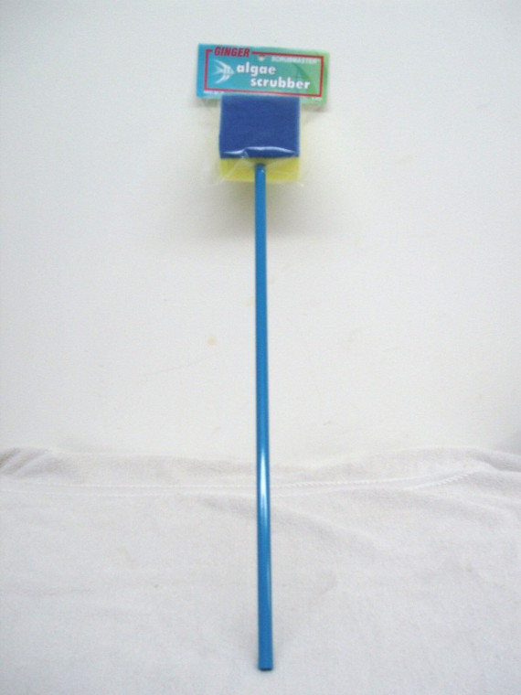 Aquarium algae scrubber sponge pad w/ 18” handle, individual pkg Scrubmaster