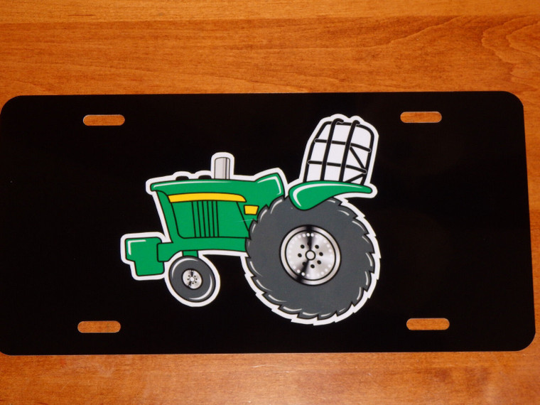 JD John Deere PULLER Tractor LICENSE PLATE on BLACK or WHITE Aluminum Plate