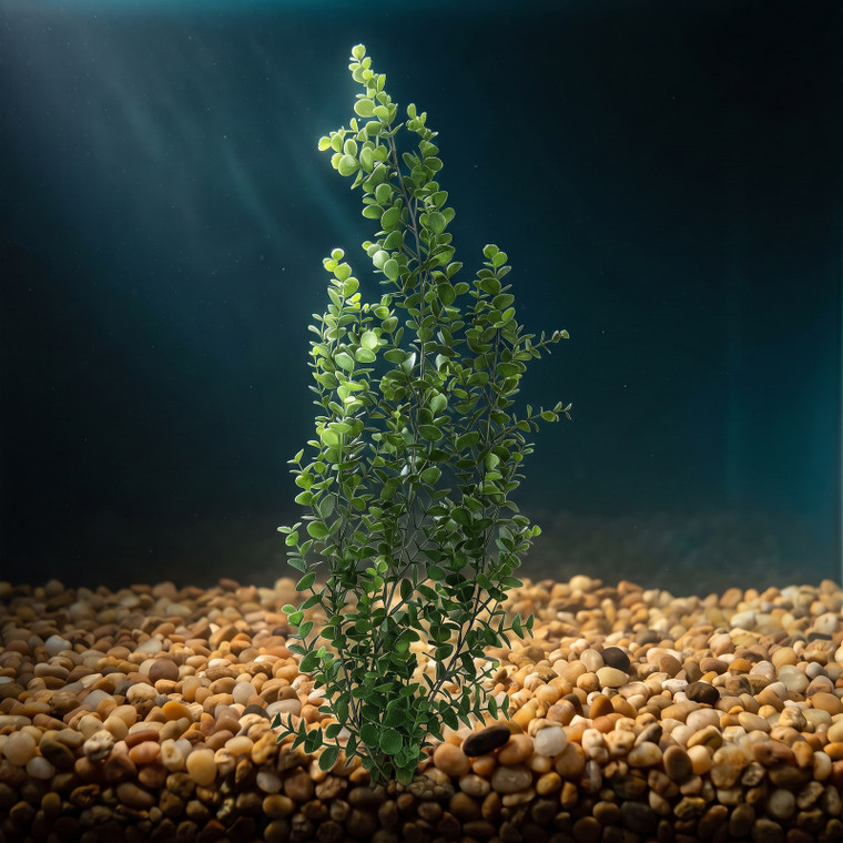 26" XL 3-stem Green BACOPA Soft Plastic Wireless Plant, Stone Base, Lower Forty Farm, unique handmade realistic natural-