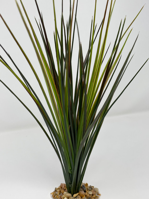 13 in. Extra THICK Green-Red SPIKE Weed Grass Thick Realistic Artificial Aquarium plastic plant, stone base, Lower Forty Farm stiff standing non-wired artificial aquarium plant