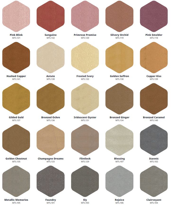 PPG Metallic Tones Color Chart