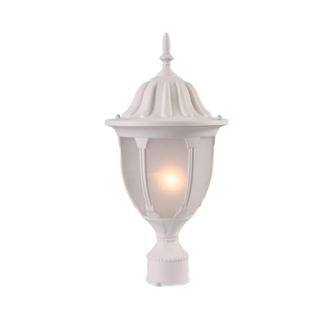 Suffolk Collection Post-Mount 1-Light Outdoor Textured White Light Fixture, Acclaim  Lighting 5067TW/FR 24RHQ Acclaim Lighting Post Mount Light